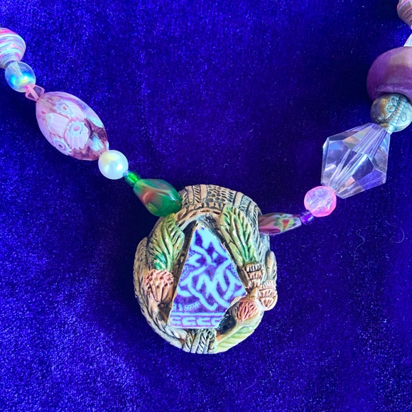 World Tribe Artisan Pottery Necklace - Picture 1 of 4